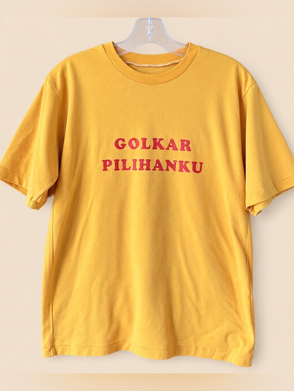 70s Vintage Indonesia Golkar Pilihanku Yellow Single Stitch T-Shirt L